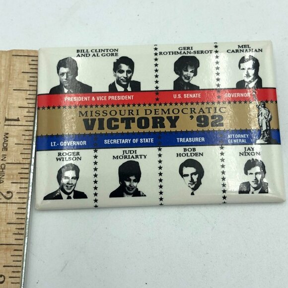 Vintage Missouri Democratic1992 Victory Pins Set of 2 - Picture 4 of 5
